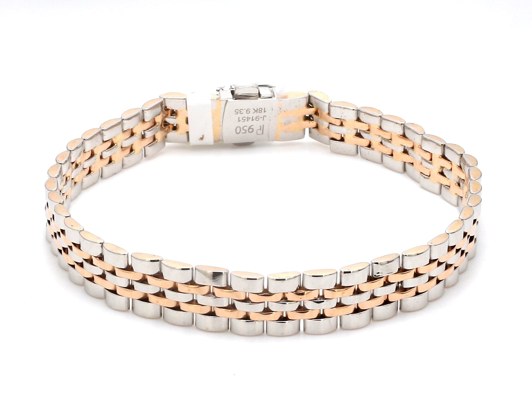 Platinum Rose Gold Bracelet Matte & Hi-Polish for Men JL PTB 1182