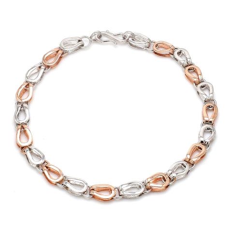 5.5mm Platinum & Rose Gold Bracelet for Men JL PTB 1118