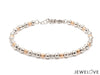 Jewelove™ Bangles & Bracelets Platinum Rose Gold Bracelet with Diamond Cut Balls for Women JL PTB 1200