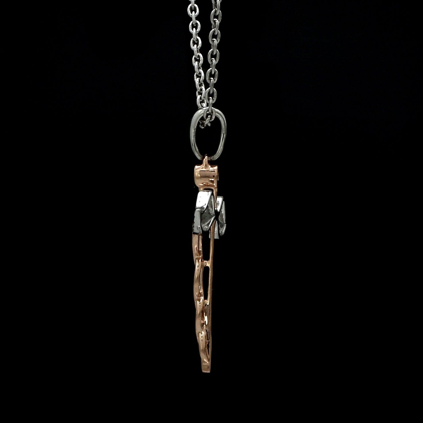 Jewelove™ Pendants Platinum Rose Gold Caduceus Pendant for Doctors with Wings JL PT P 319-A