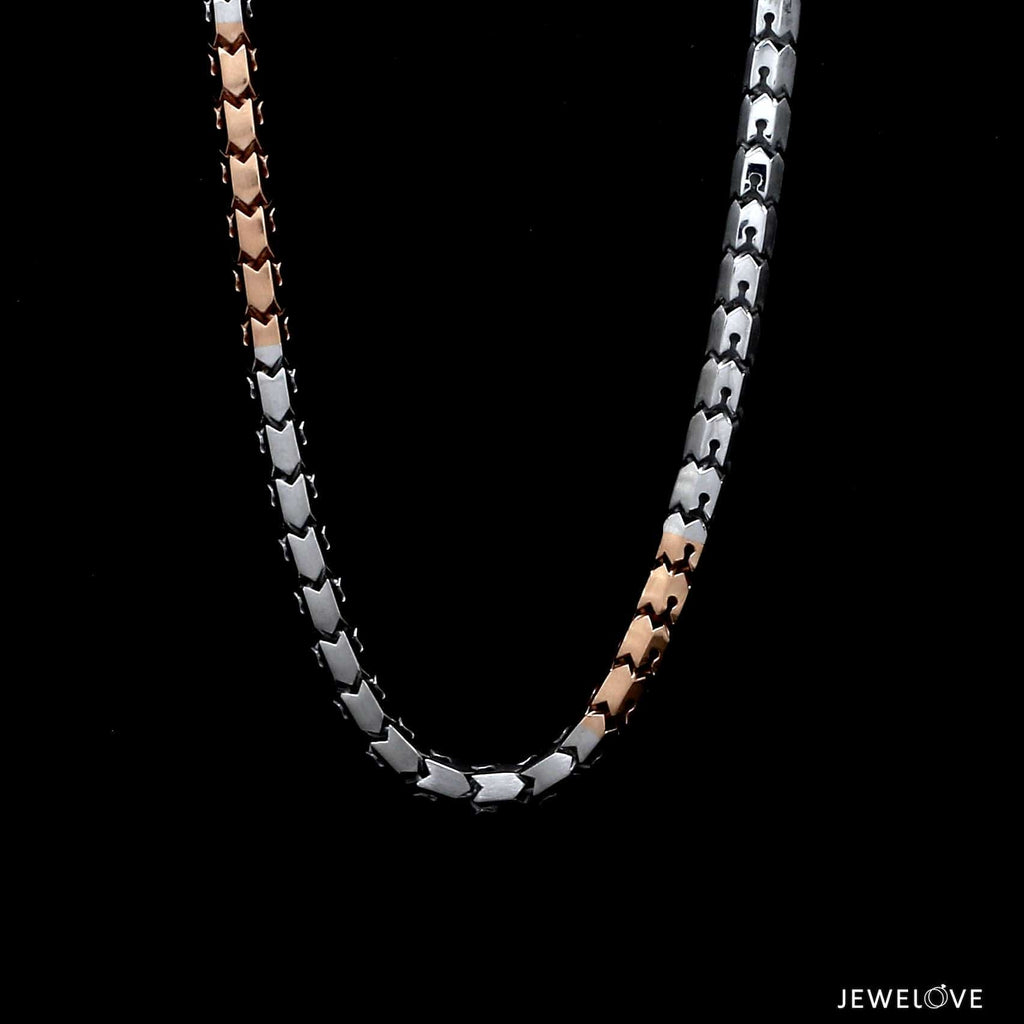 Jewelove™ Chains Platinum Rose Gold Chain with Matte Finish for Men JL PT CH 1234