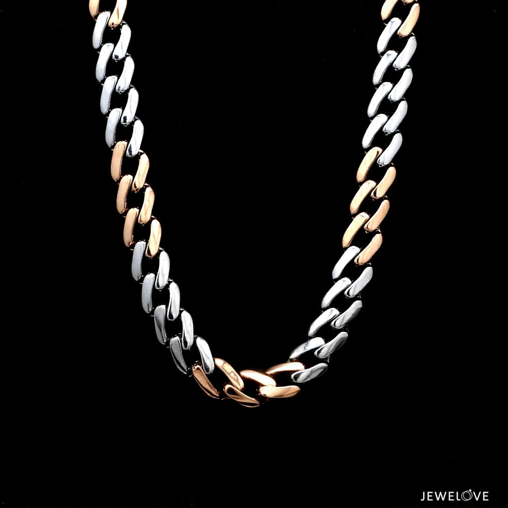 Jewelove™ Chains Platinum Rose Gold Chain with Matte & Hi-Polish for Men JL PT CH 1268