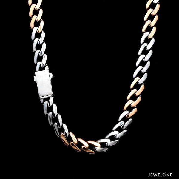 Jewelove™ Chains Platinum Rose Gold Chain with Matte & Hi-Polish for Men JL PT CH 1268