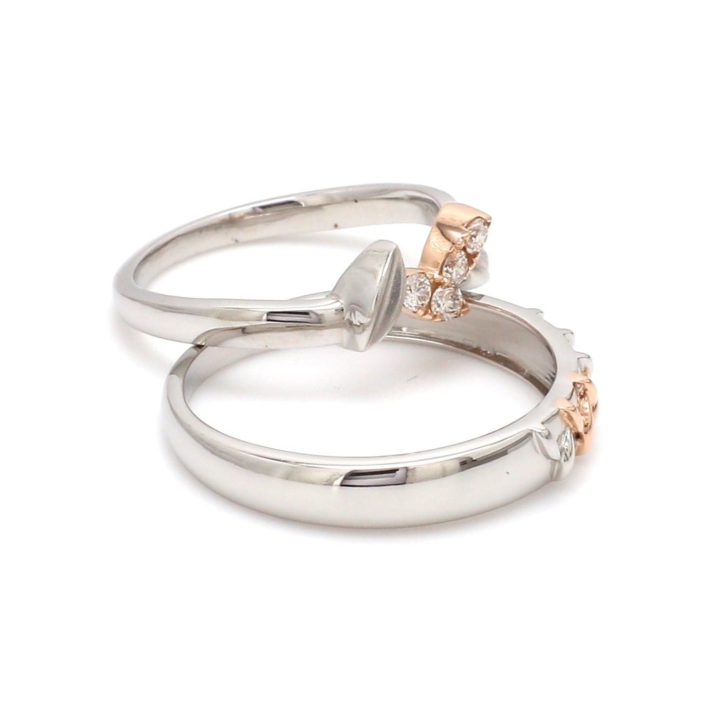 Buy Platinum & Rose Gold Couple Rings With Solitaires JL PT 901 Online in  India - Etsy