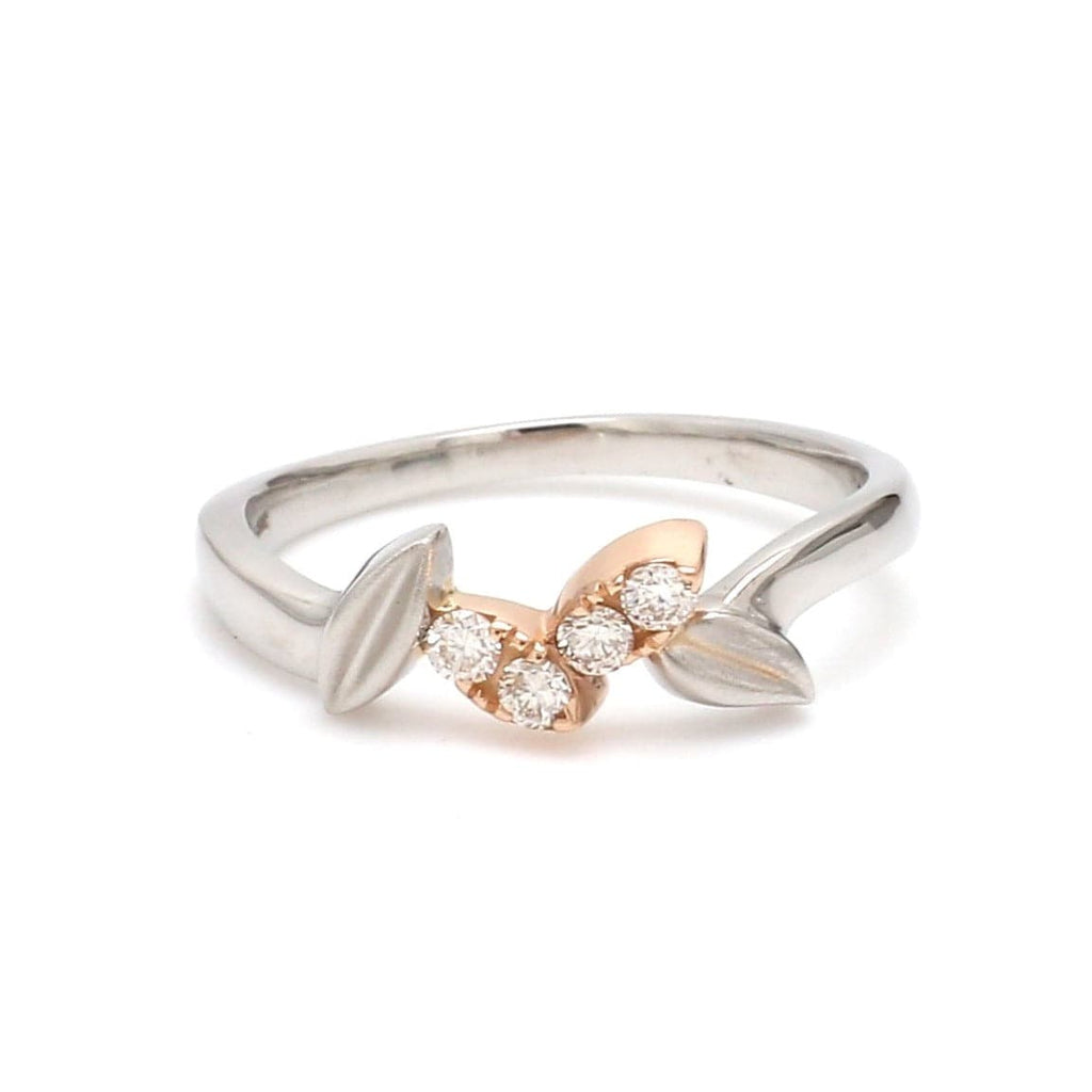 Jewelove™ Rings Women's Band only / SI IJ Platinum & Rose Gold Couple Rings JL PT 999