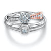 Jewelove™ Rings Both / SI IJ Platinum & Rose Gold Couple Rings with Diamonds JL PT 998
