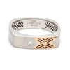 Jewelove™ Rings Men's Band only / SI IJ Platinum & Rose Gold Couple Rings with Single Diamonds JL PT 952