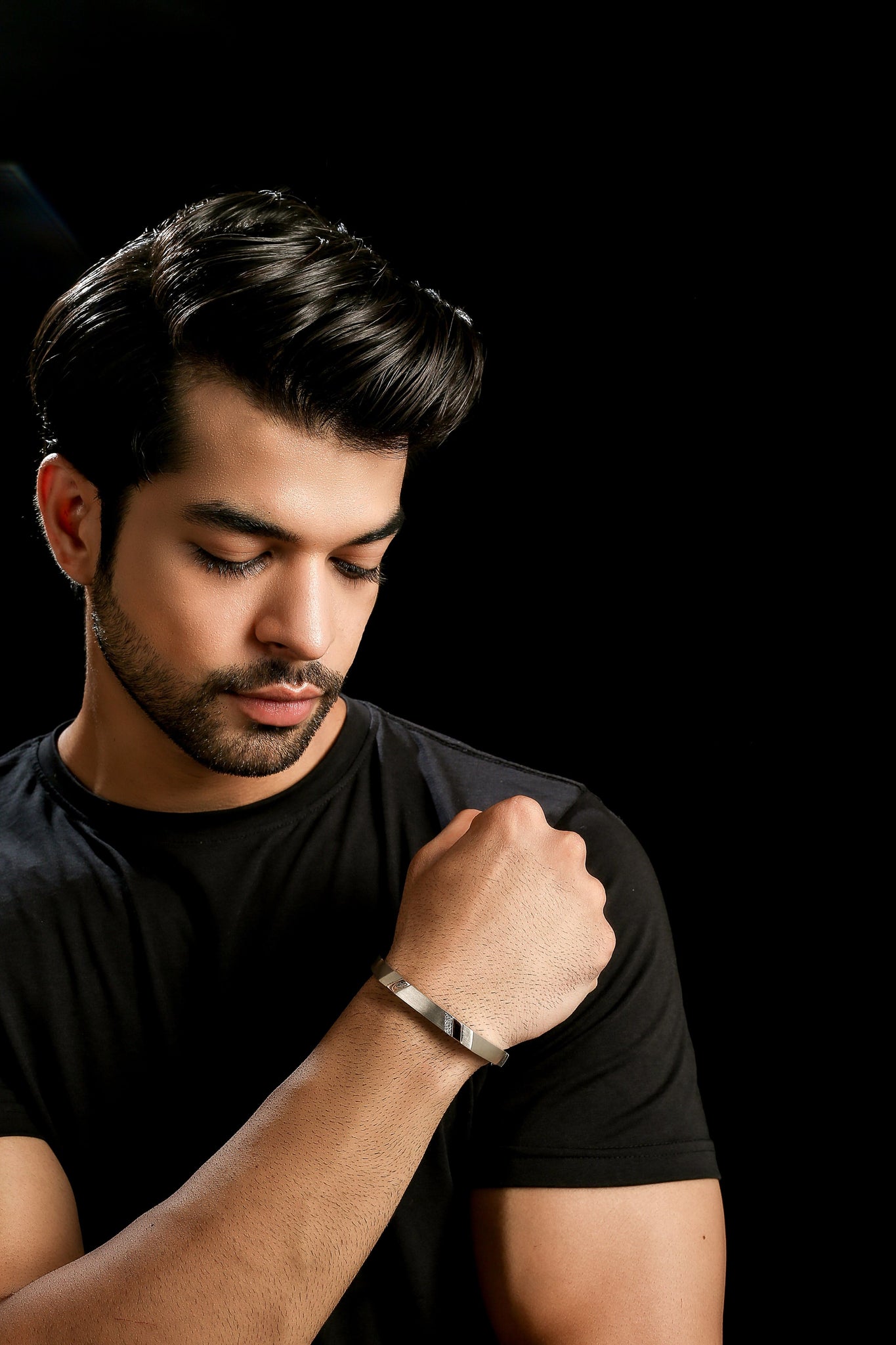 Jewelove™ Bangles & Bracelets Platinum Rose Gold  Diamond Bracelet for Men JL PTB 1180