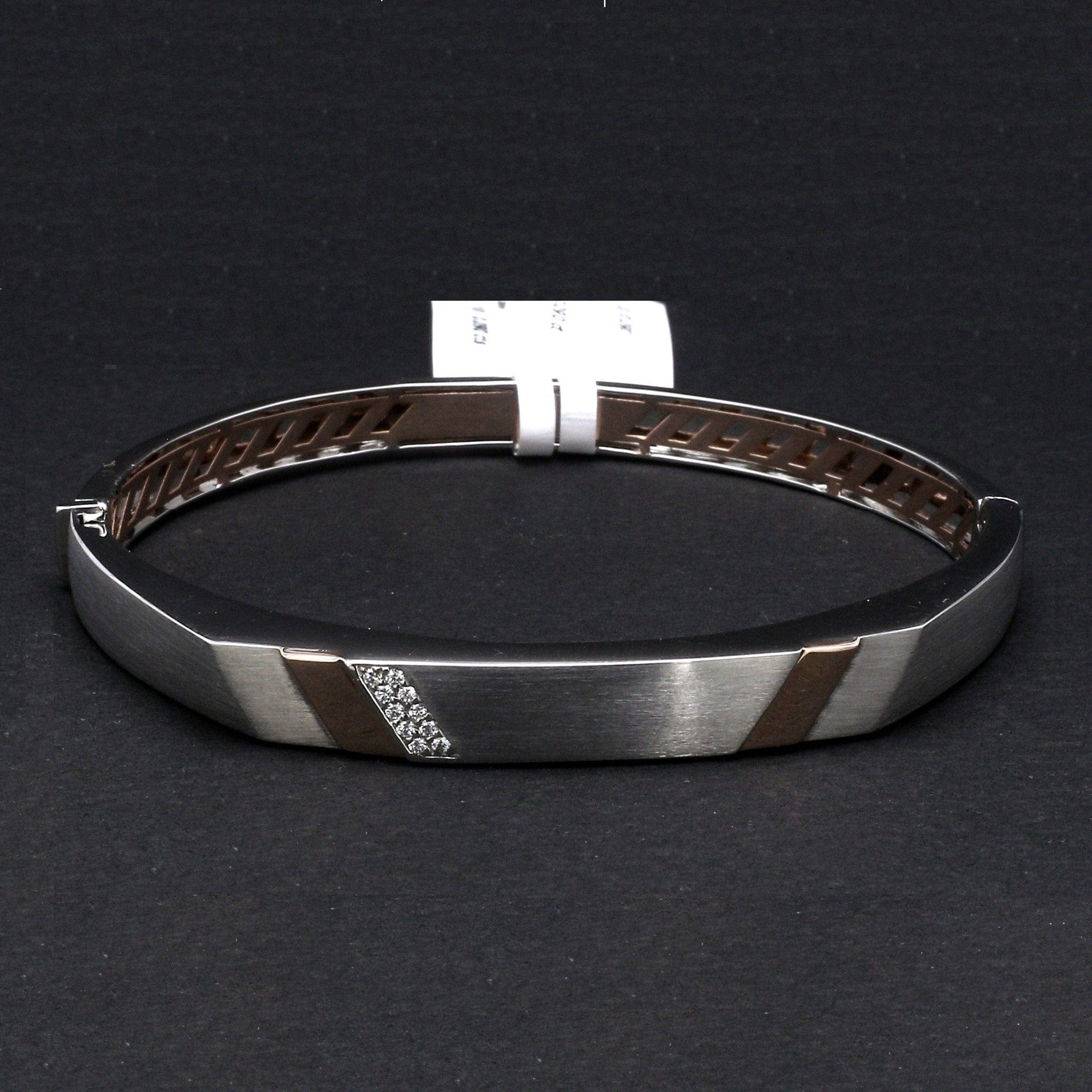 Jewelove™ Bangles & Bracelets Platinum Rose Gold  Diamond Bracelet with Matte Finish for Men JL PTB 1180