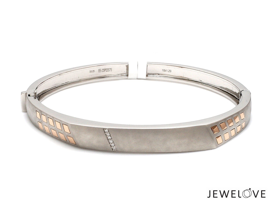 Jewelove™ Bangles & Bracelets Platinum Rose Gold Diamond Bracelet with Matte Finish for Men JL PTB 1181