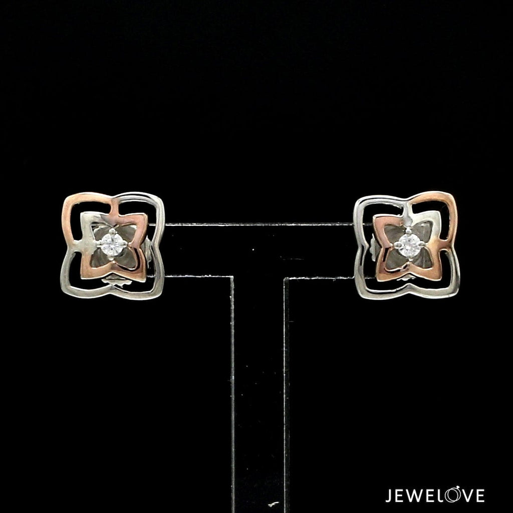 Jewelove™ Earrings Platinum Rose Gold Diamond Earrings for Women JL PT E 348