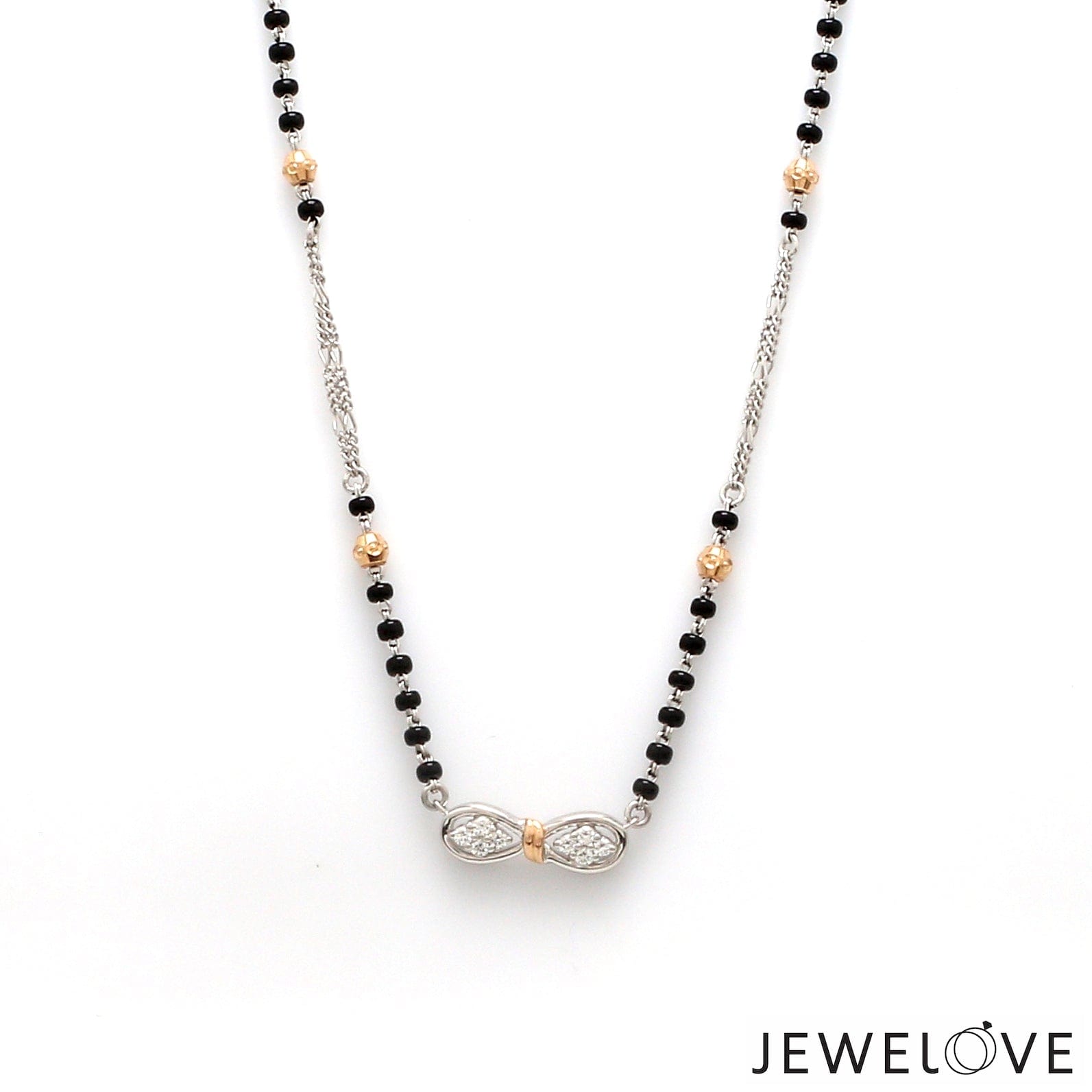 Platinum Rose Gold Diamond Mangalsutra Pendant Chain JL PT MS 113