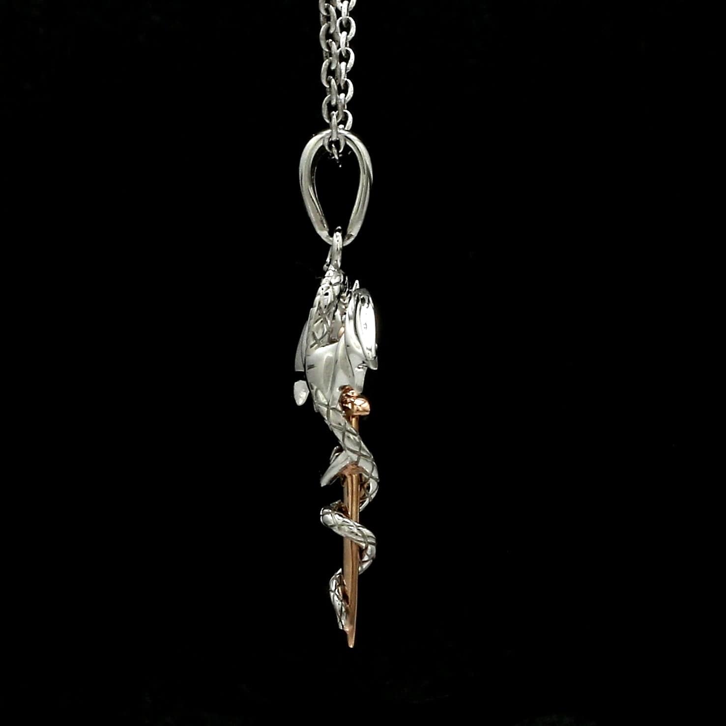 Jewelove™ Pendants Platinum Rose Gold Dragon Unisex Pendant  JL PT P 361