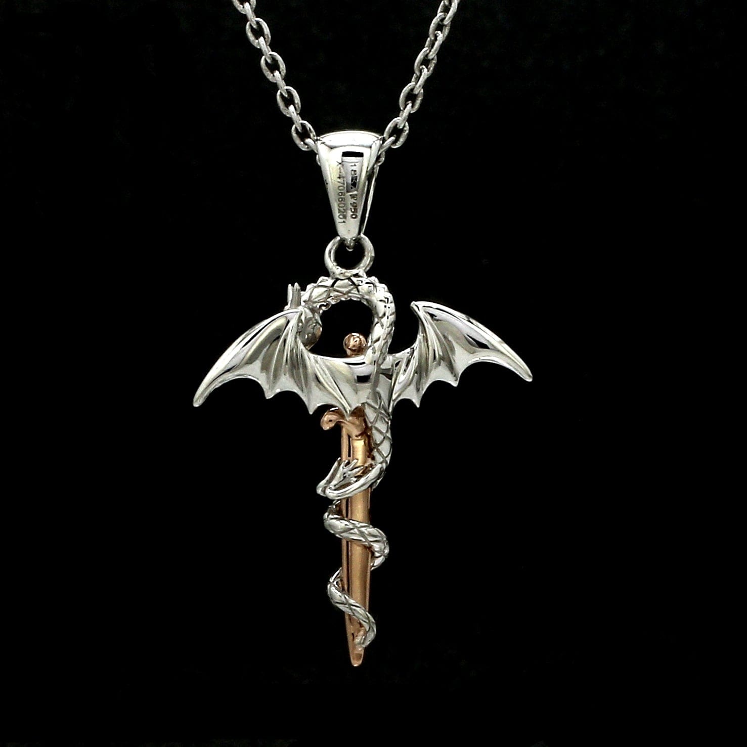 Jewelove™ Pendants Platinum Rose Gold Dragon Unisex Pendant  JL PT P 361