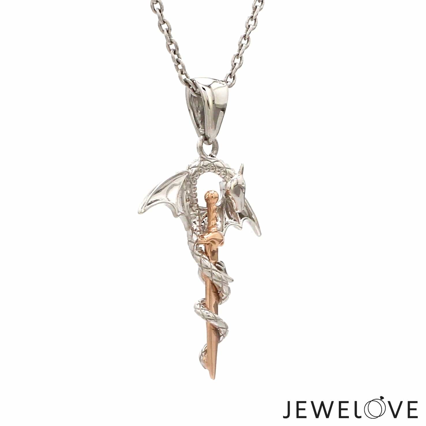 Jewelove™ Pendants Platinum Rose Gold Dragon Unisex Pendant  JL PT P 361