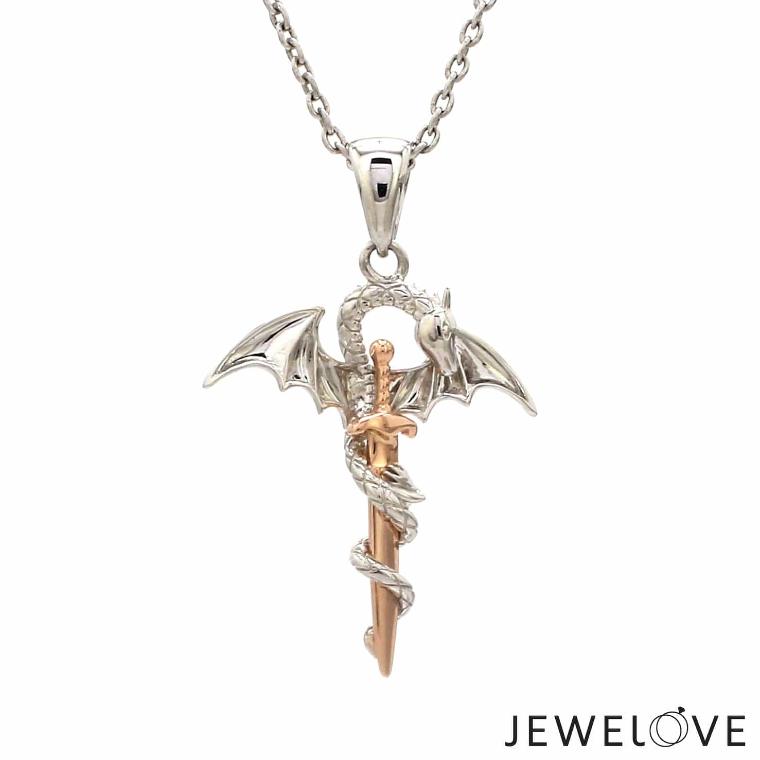 Jewelove™ Pendants Platinum Rose Gold Dragon Unisex Pendant  JL PT P 361