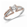 Jewelove™ Rings Women's Band only Platinum & Rose Gold Engagement Ring with Princess Cut Solitaire SJ PTO 288