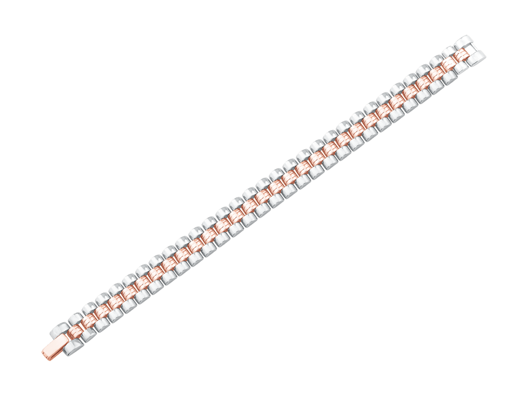 Jewelove™ Bangles & Bracelets Platinum & Rose Gold Fusion Bracelet for Men JL PTB 0305