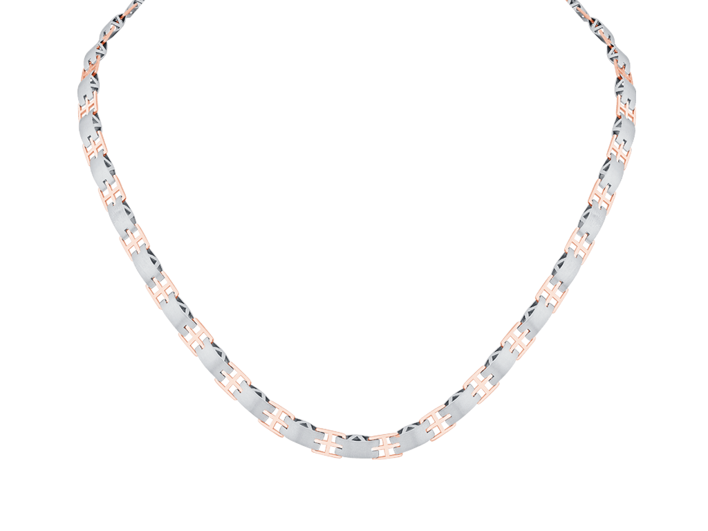 Platinum & Rose Gold Fusion Chain for Men JL PT CH 0039
