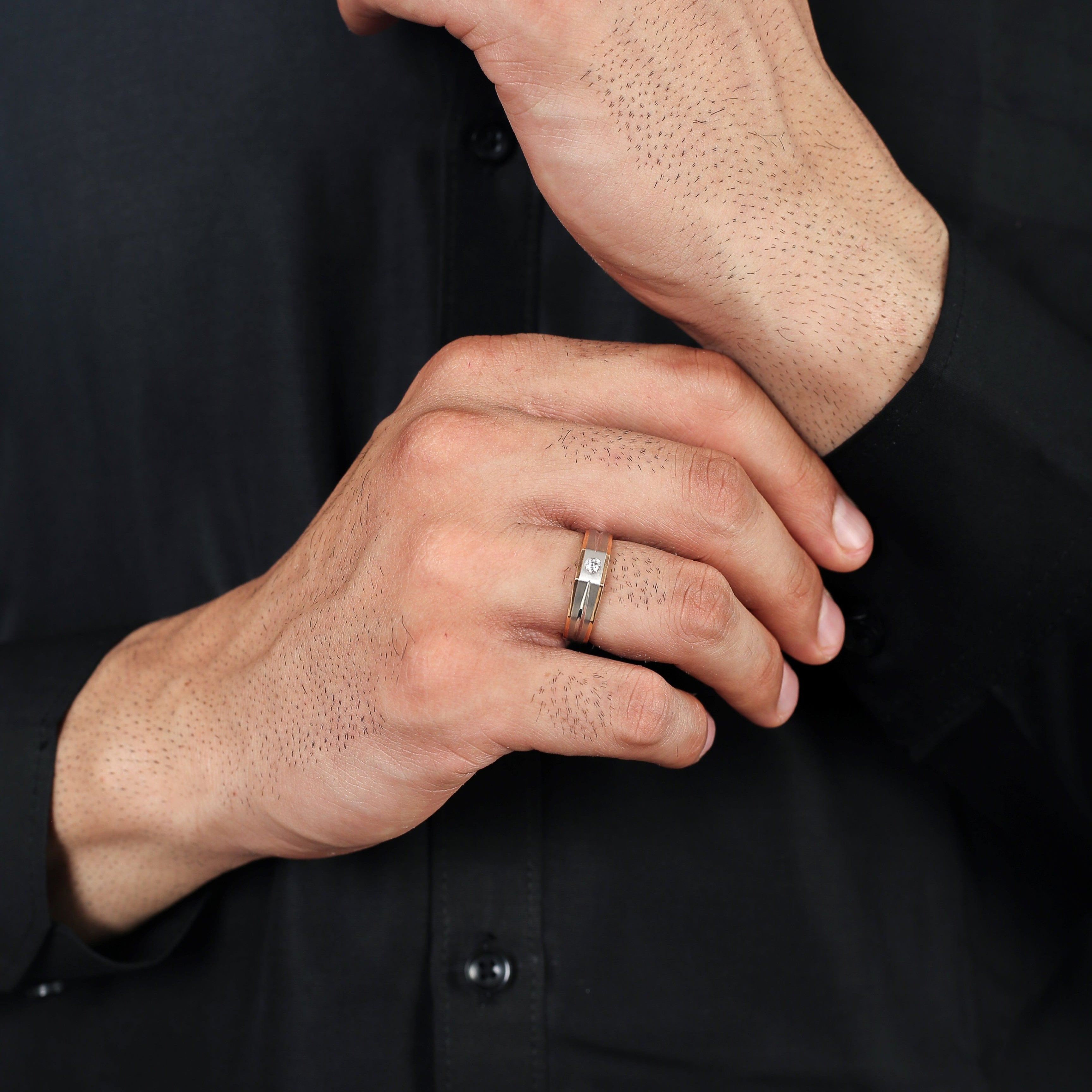 Men Wear Wedding What Finger Does Wedding Ring Go On Man Middle - Main Image