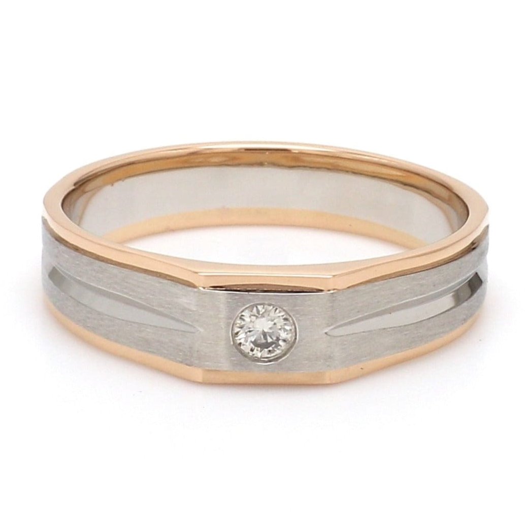 Platinum Rose Gold Fusion Single Diamond Ring for Men JL PT 995
