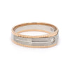 Jewelove™ Rings Platinum & Rose Gold Fusion Single Diamond Ring with Cutting on Edges for Men JL PT 996