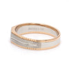 Jewelove™ Rings Platinum & Rose Gold Fusion Single Diamond Ring with Cutting on Edges for Men JL PT 996