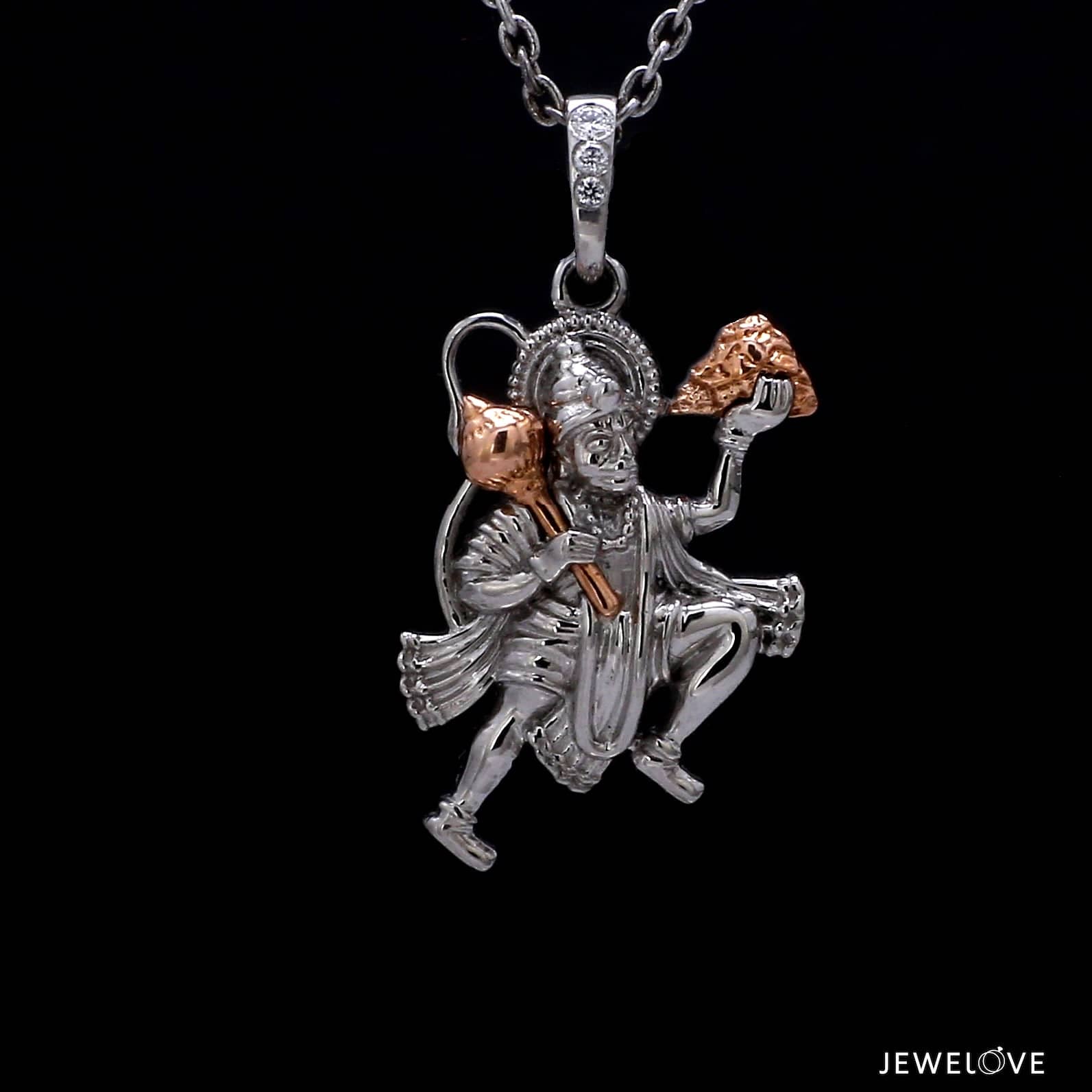 Jewelove™ Pendants Platinum Rose Gold Hanuman ji Pendant with Diamond JL PT P HANUMAN-3
