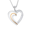 Jewelove™ Pendants Platinum & Rose Gold Hearts & Diamonds Pendant JL PT P 8063