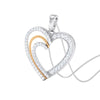 Jewelove™ Pendants & Earrings Platinum & Rose Gold Hearts & Diamonds Pendant Set JL PT P 8063