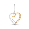 Jewelove™ Pendants & Earrings Platinum & Rose Gold Hearts & Diamonds Pendant Set JL PT P 8063