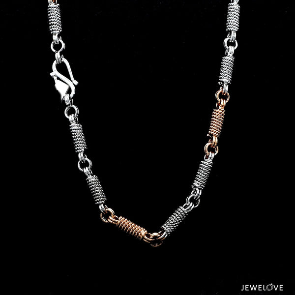 Jewelove™ Chains Platinum Rose Gold Links Chain for Men JL PT CH 1153