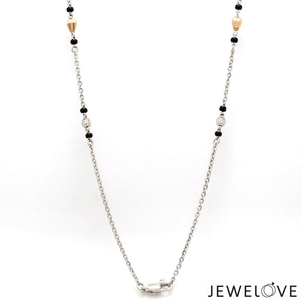Jewelove™ Necklaces & Pendants Platinum Rose Gold Mangalsutra Pendant Cable Chain JL PT MS 112