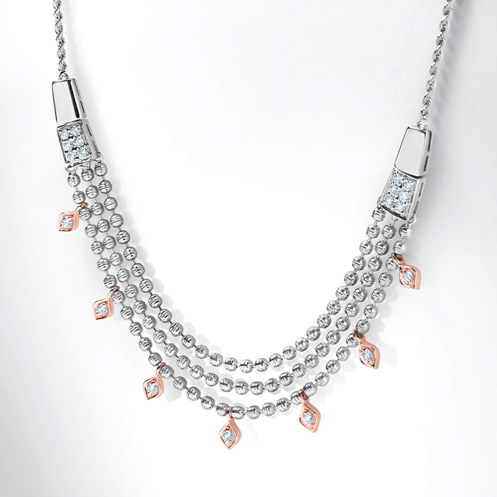 Solid platinum necklace wheat chain, Pt950 stamped platinum spiga chai –  Spainjewelry