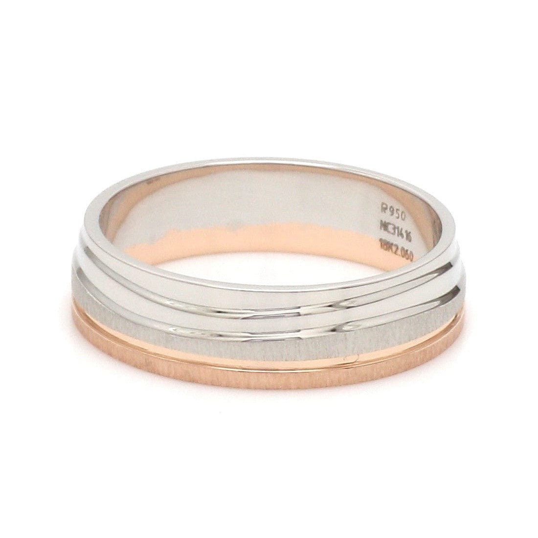 Jewelove™ Rings Platinum Rose Gold Plain Men's & Diamonds Women's Rings JL PT 1256