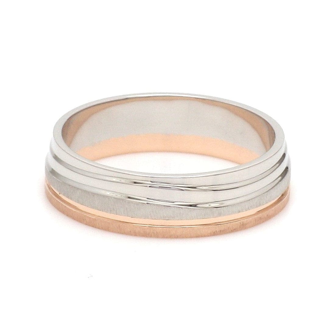 Jewelove™ Rings Platinum Rose Gold Plain Men's & Diamonds Women's Rings JL PT 1256