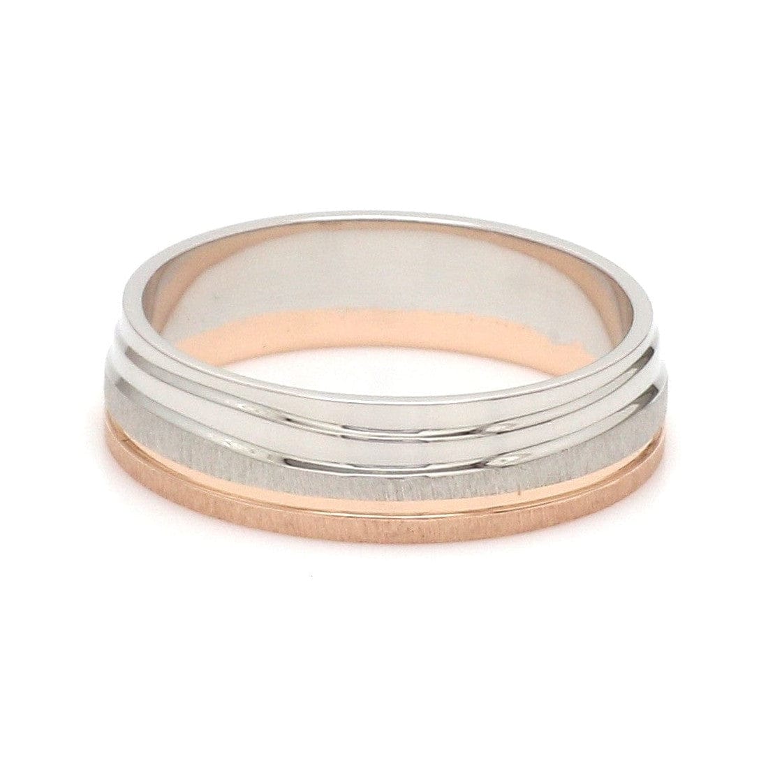 Jewelove™ Rings Platinum Rose Gold Plain Men's & Diamonds Women's Rings JL PT 1256