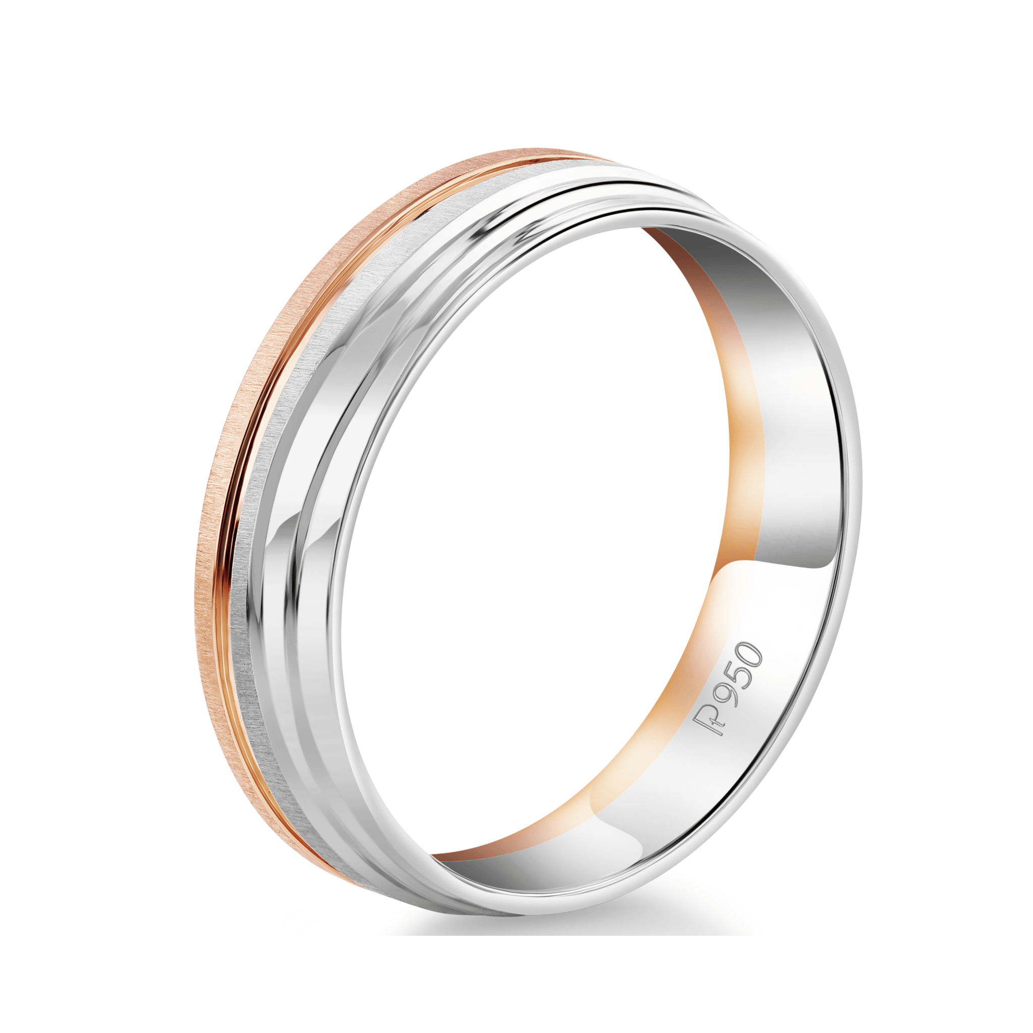 Jewelove™ Rings SI IJ / Men's Band only Platinum Rose Gold Plain Men's & Diamonds Women's Rings JL PT 1256