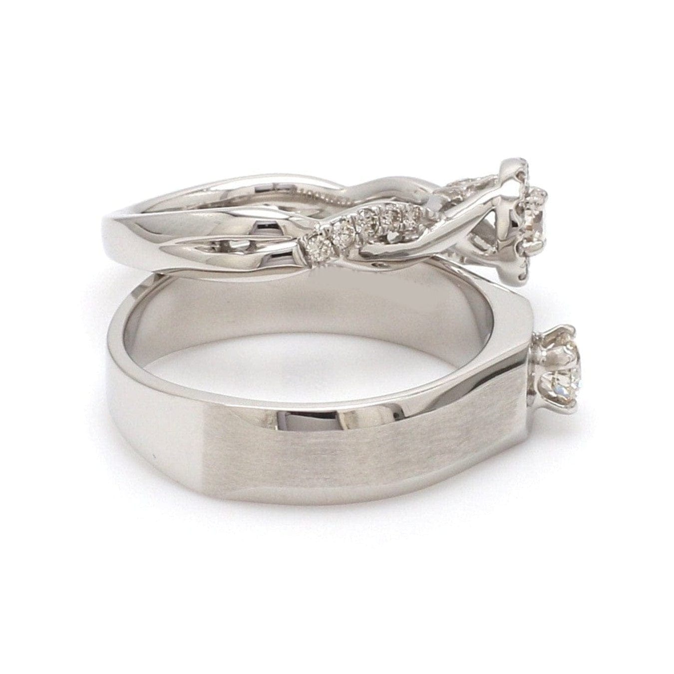Jewelove™ Rings Platinum Solitaire Couple Rings JL PT 983