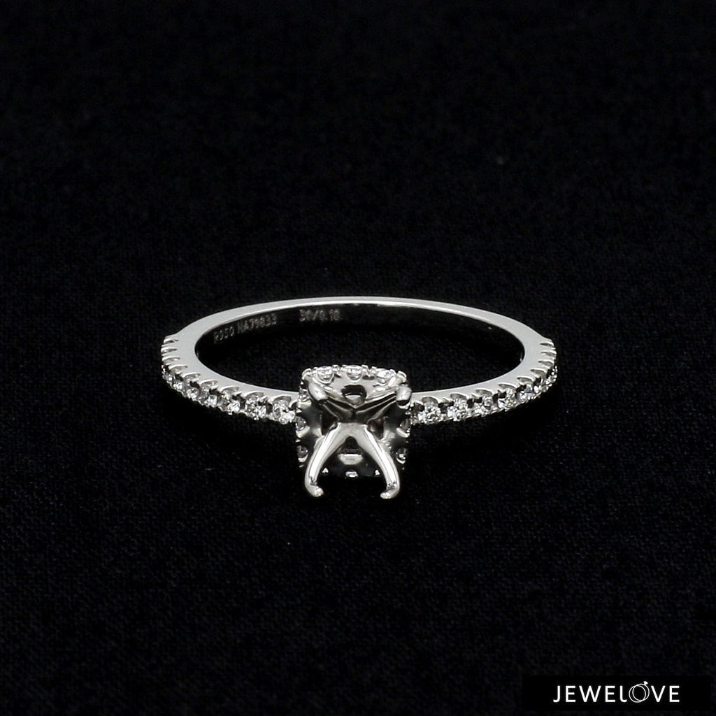 Jewelove™ Rings Platinum Solitaire Mounting with Diamond Shank Ring for Women JL PT 1266