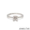 Jewelove™ Rings Platinum Solitaire Mounting with Diamond Shank Ring for Women JL PT 1266-Mounting