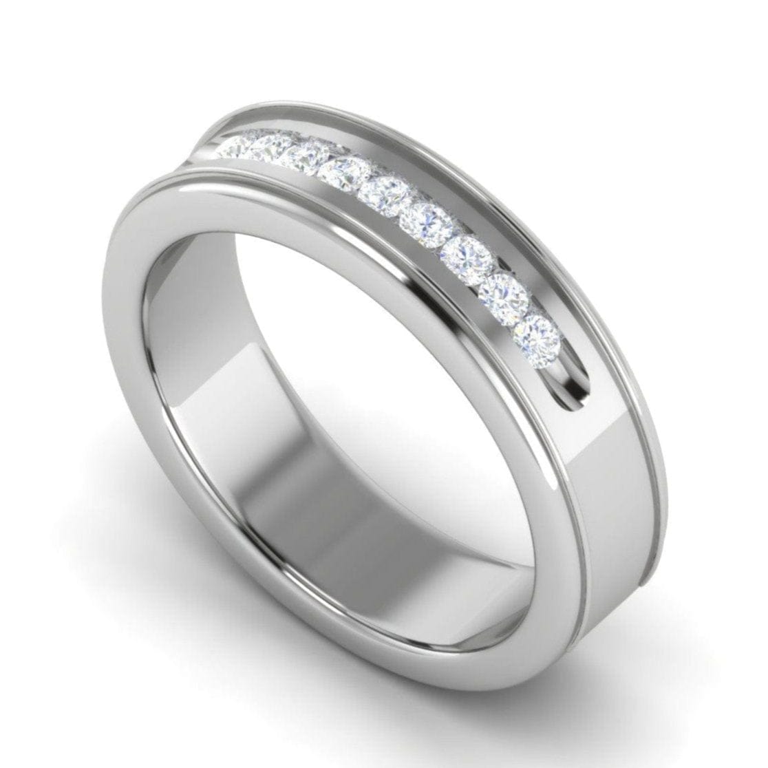 Jewelove™ Rings Platinum Unisex Ring with Diamonds JL PT MB RD 140
