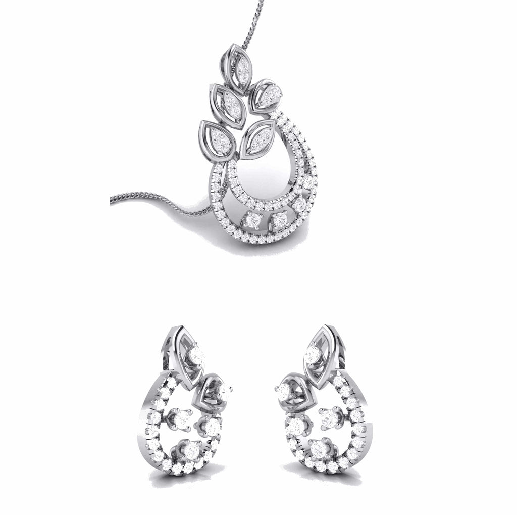 Jewelove™ Pendants & Earrings Pendant Set Platinum with Diamond Pendant Set JL PT P 19