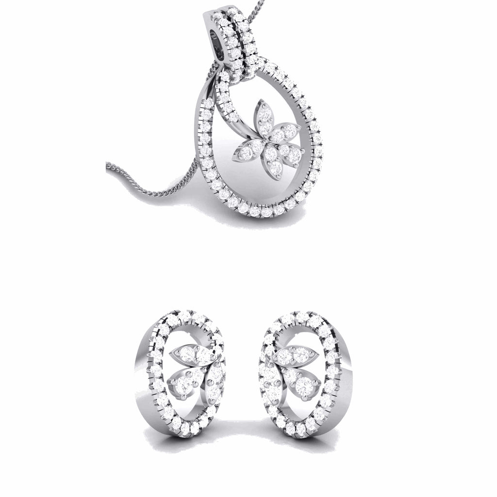 Jewelove™ Pendants & Earrings Pendant Set Platinum with Diamond Pendant Set JL PT P 8