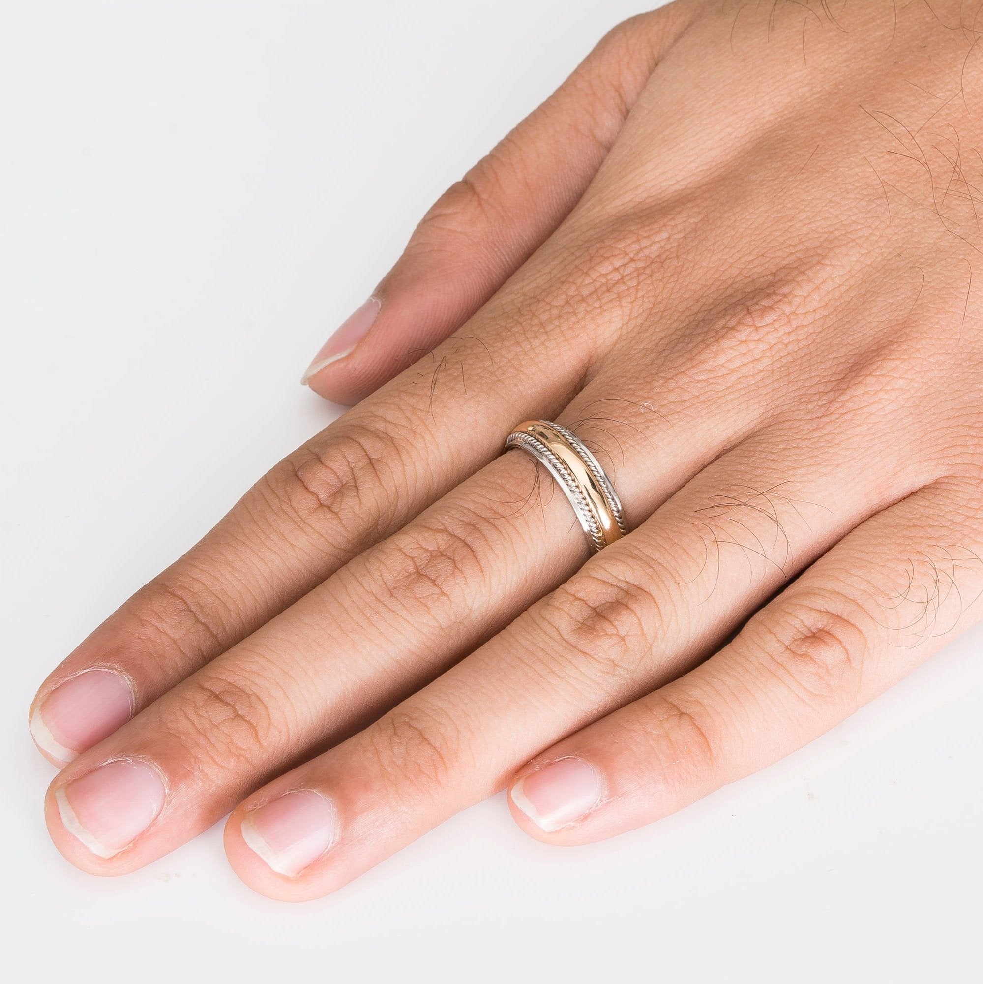 Platinum Yellow Gold Fusion Ring for Men JL PT 522