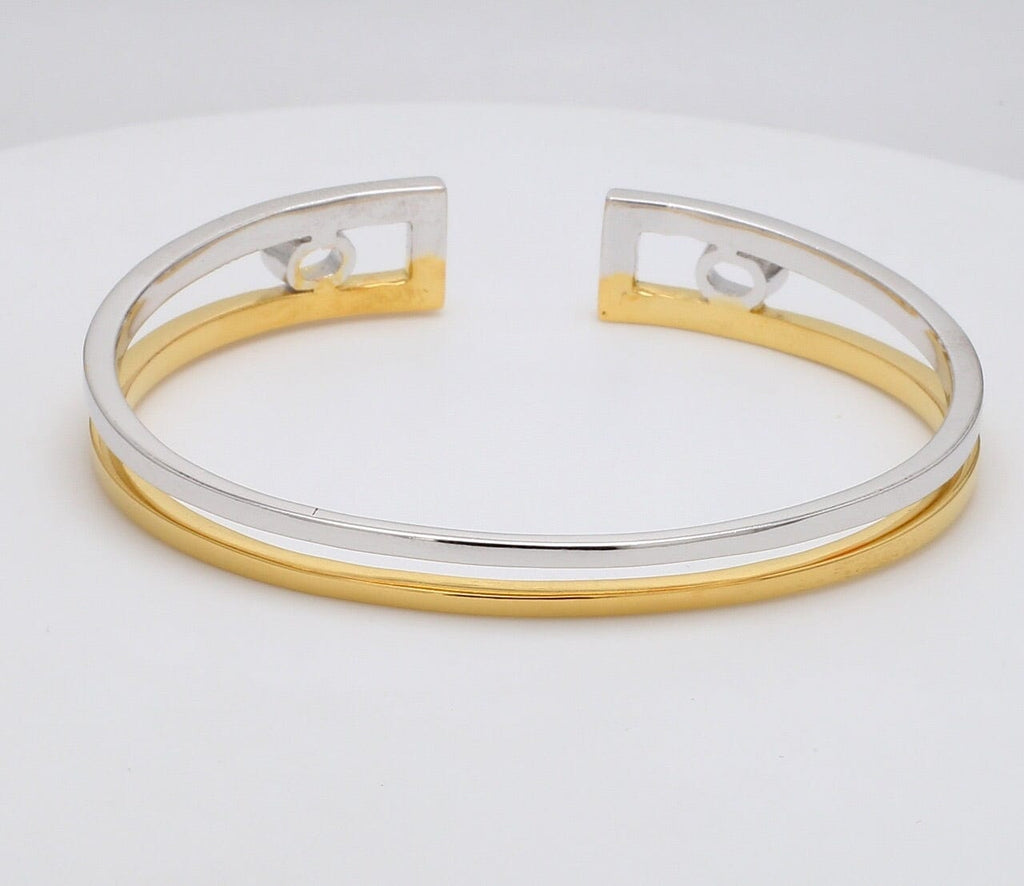 Jewelove™ Bangles & Bracelets Platinum & Yellow Gold Open Kada for Men JL PTB 625-Yellow