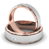Jewelove™ Rings Ready for Shipping - Ring Sizes 13, 17 Designer Single Diamond Platinum Love Bands Rose Gold Base JL PT 655