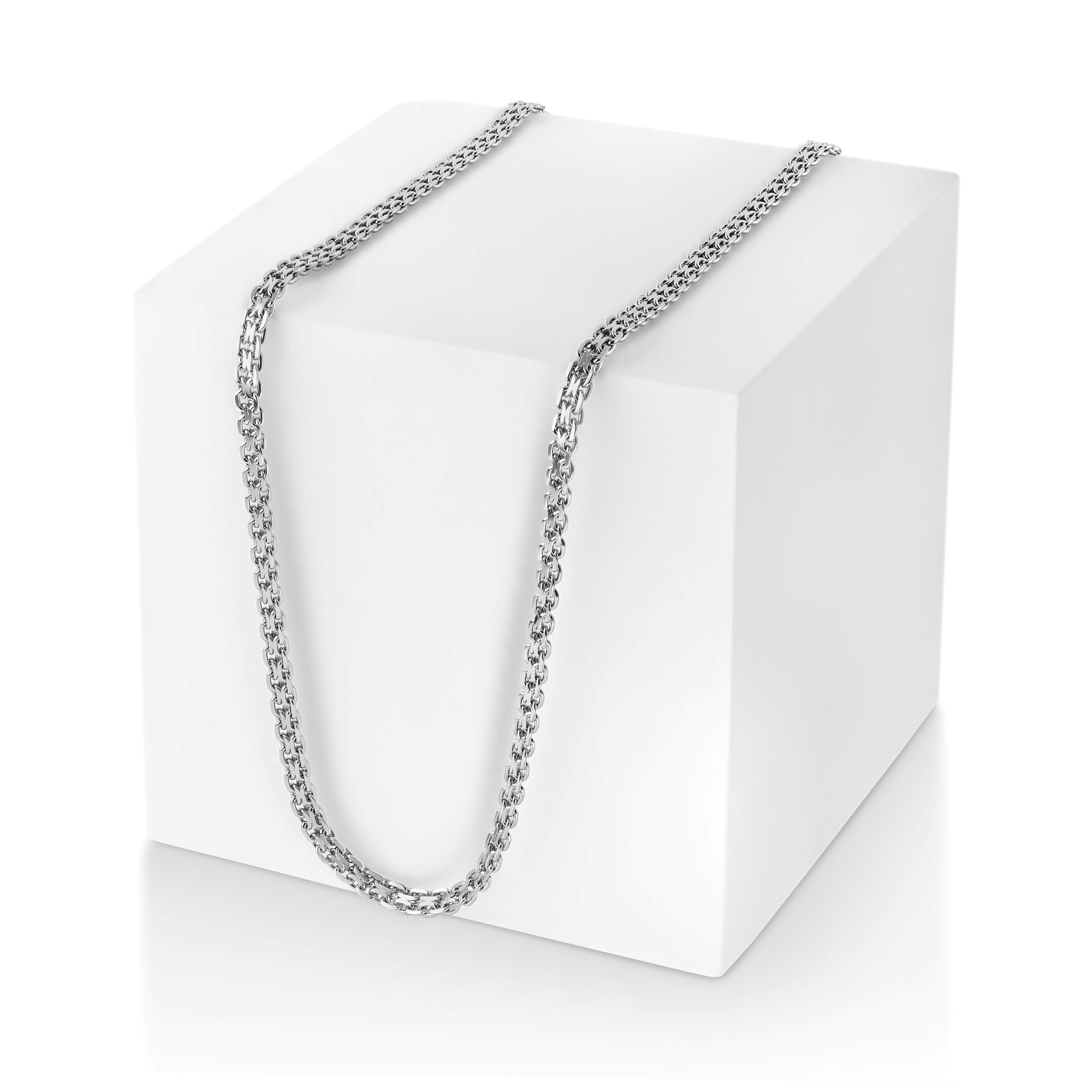 14K White Gold Cuban Curb Chain Necklace for Men and Women â€“ Measures 2  mm x Thickness 22 Inches Length - Walmart.com