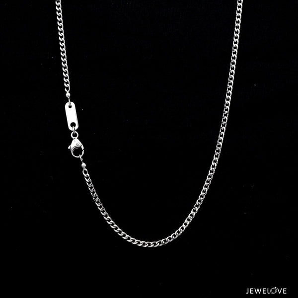 Jewelove™ Chains 24 inches Ready to Ship Platinum Curb Chain for Men JL PT CH 982