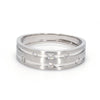 Jewelove™ Rings Ready to Ship - Ring Size 11 - Designer Platinum Ring with Grooves & Diamonds for Women JL PT 570